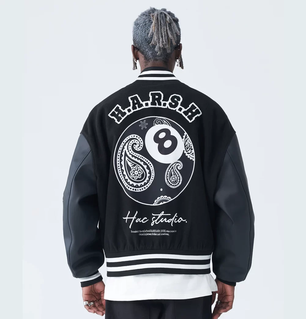 Paisley Black 8 Ball Varsity Jacket