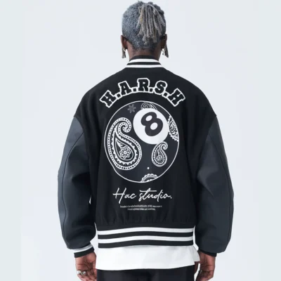 Paisley Black 8 Ball Varsity Jacket