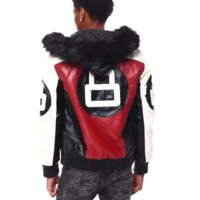 Robert Phillipe Mens Red 8 Ball Leather Jacket