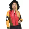 Womens 8 Ball Bomber Leather Jacket