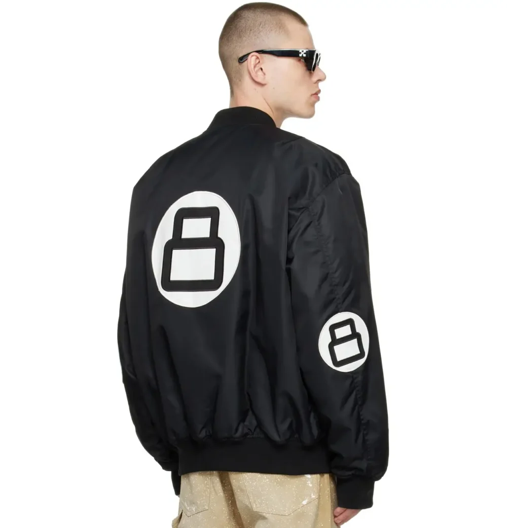 8 Ball Black Nylon Bomber Jacket