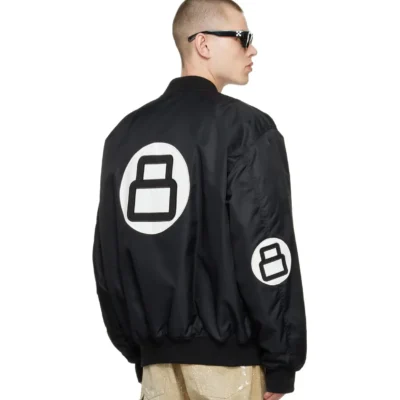 8 Ball Black Nylon Bomber Jacket