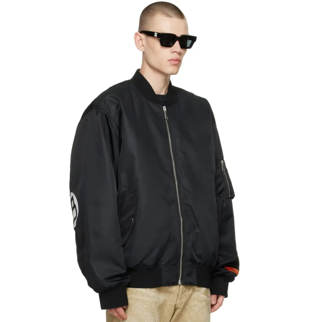 8 Ball Black Nylon Bomber Jacket