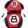 8 Ball Jacket W/ Faux Fur Red & White Trim Hood