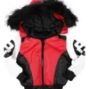 8 Ball Jacket W/ Faux Fur Red & White Trim Hood