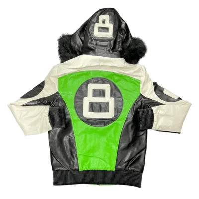 8 Ball Lime Jacket with Fur Hood