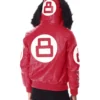 8 Ball Red Hooded Leather Jacket