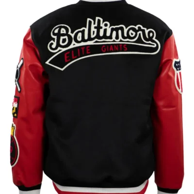 Baltimore Elite Giants Vintage Red/Black Wool & Leather Varsity Jacket