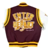 Bethune-Cookman Motto 2.0 Maroon & White Wool & Leather Varsity Jacket