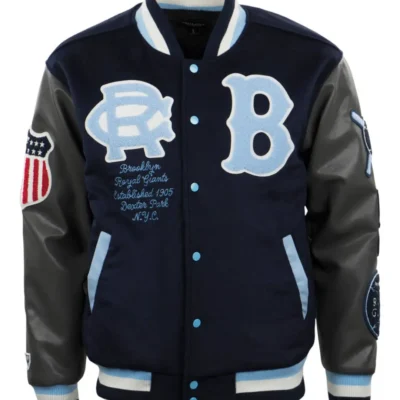 Brooklyn Royal Giants Vintage Navy/Black Wool & Leather Varsity Jacket