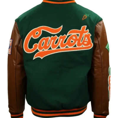 Carrots Arlington Heights Collection Green/Brown Wool & Leather Varsity Jacket