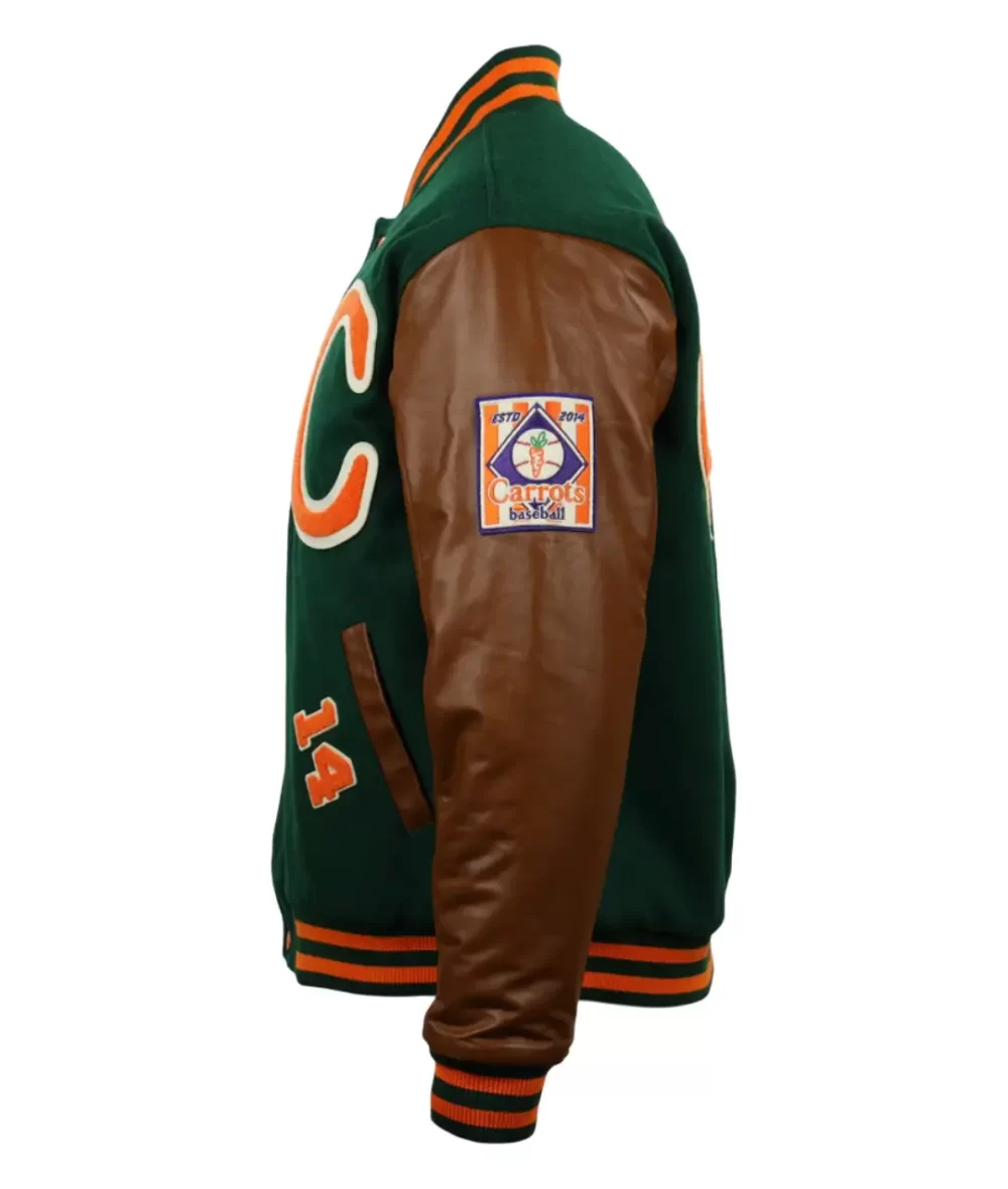 Carrots Arlington Heights Collection Green/Brown Wool & Leather Varsity Jacket