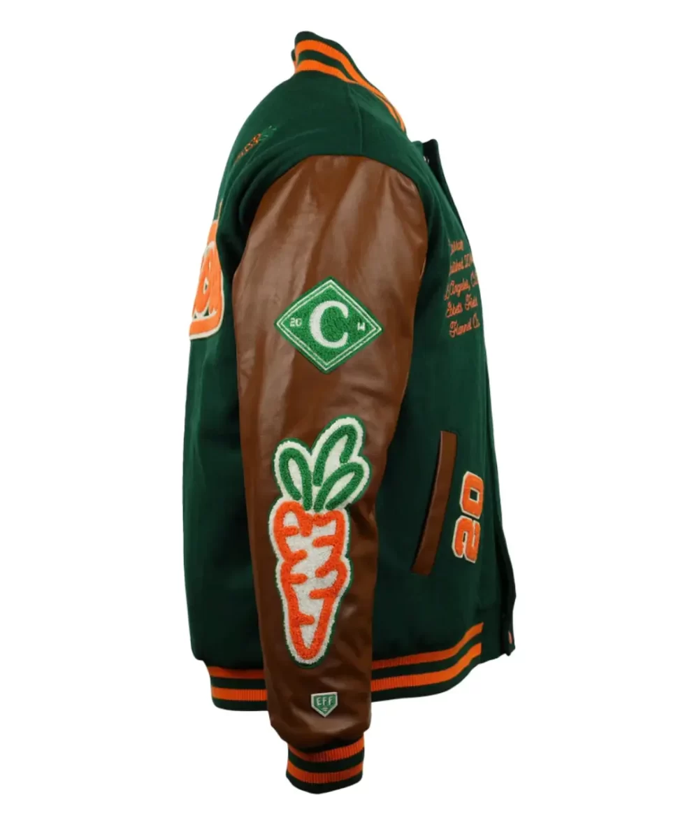 Carrots Arlington Heights Collection Green/Brown Wool & Leather Varsity Jacket