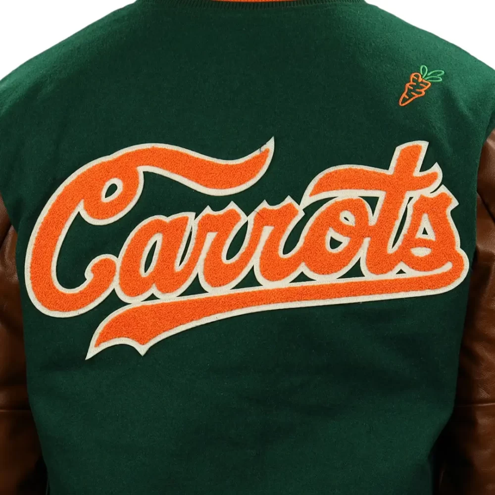 Carrots Arlington Heights Collection Green/Brown Wool & Leather Varsity Jacket