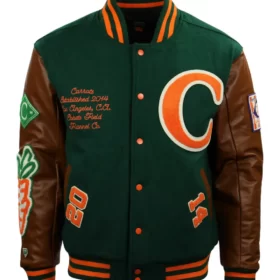 Carrots Arlington Heights Collection Green/Brown Wool & Leather Varsity Jacket