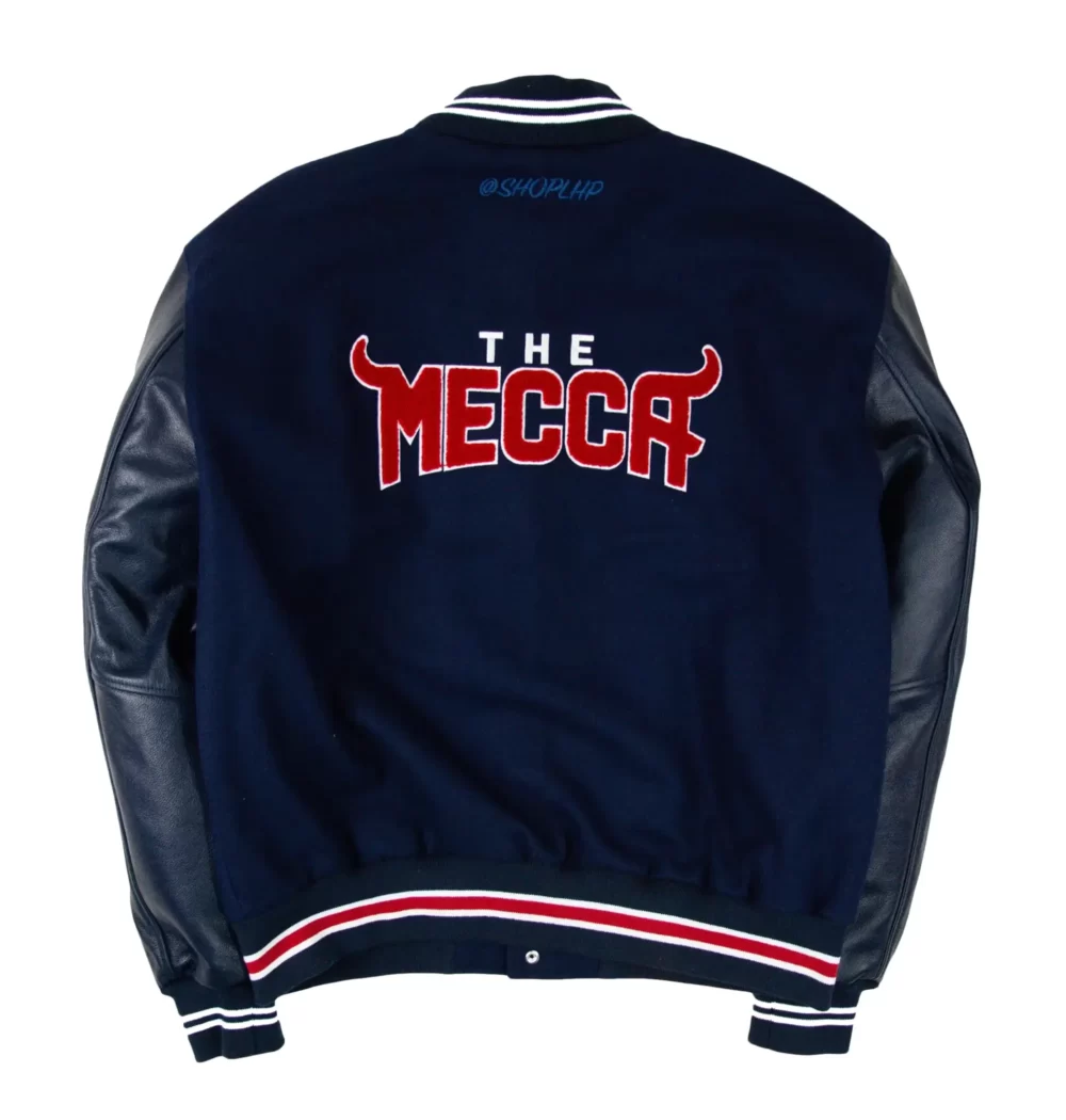 Howard University Motto 3.0 Navy/Black Wool & Leather Varsity Jacket