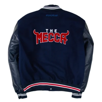 Howard University Motto 3.0 Navy/Black Wool & Leather Varsity Jacket