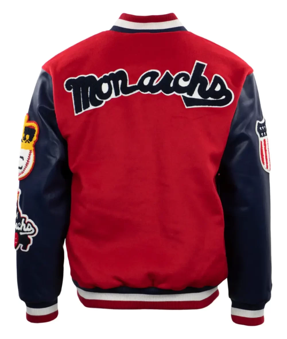 Kansas City Monarchs Vintage Red & Navy Wool & Leather Varsity Jacket