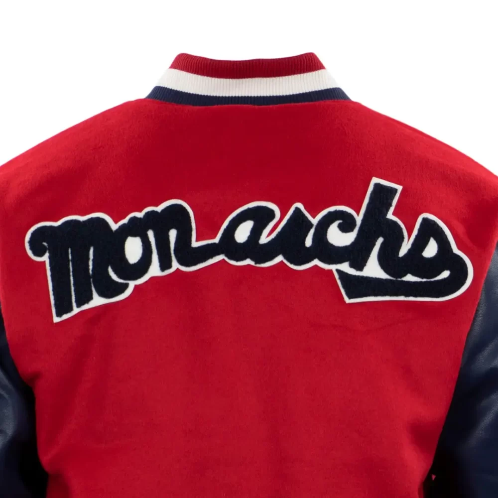 Kansas City Monarchs Vintage Red & Navy Wool & Leather Varsity Jacket