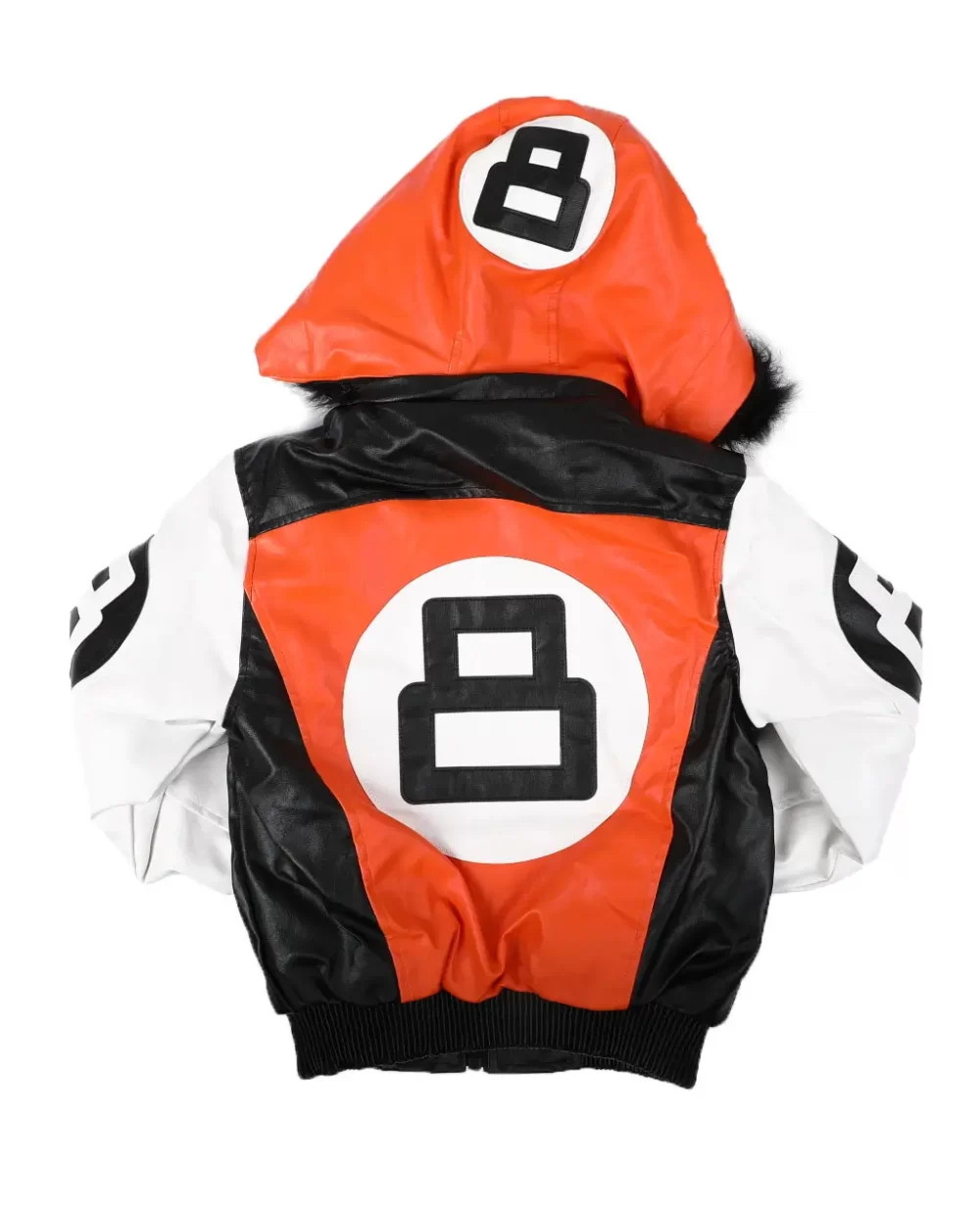 Kids 8 Ball Orange Hooded Bomber Jacket (2T – 14)