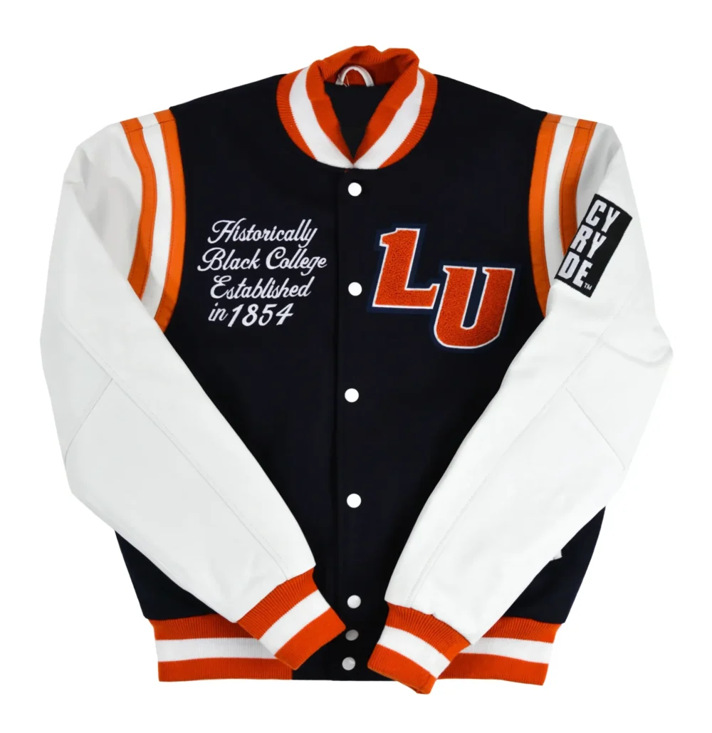 Lincoln University Motto 2.0 Black & White Wool & Leather Varsity Jacket