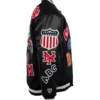 Negro League Baseball Allover Vintage Black Wool & Leather Varsity Jacket