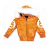 Robert Phillipe Kids Orange 8 Ball Leather Jacket