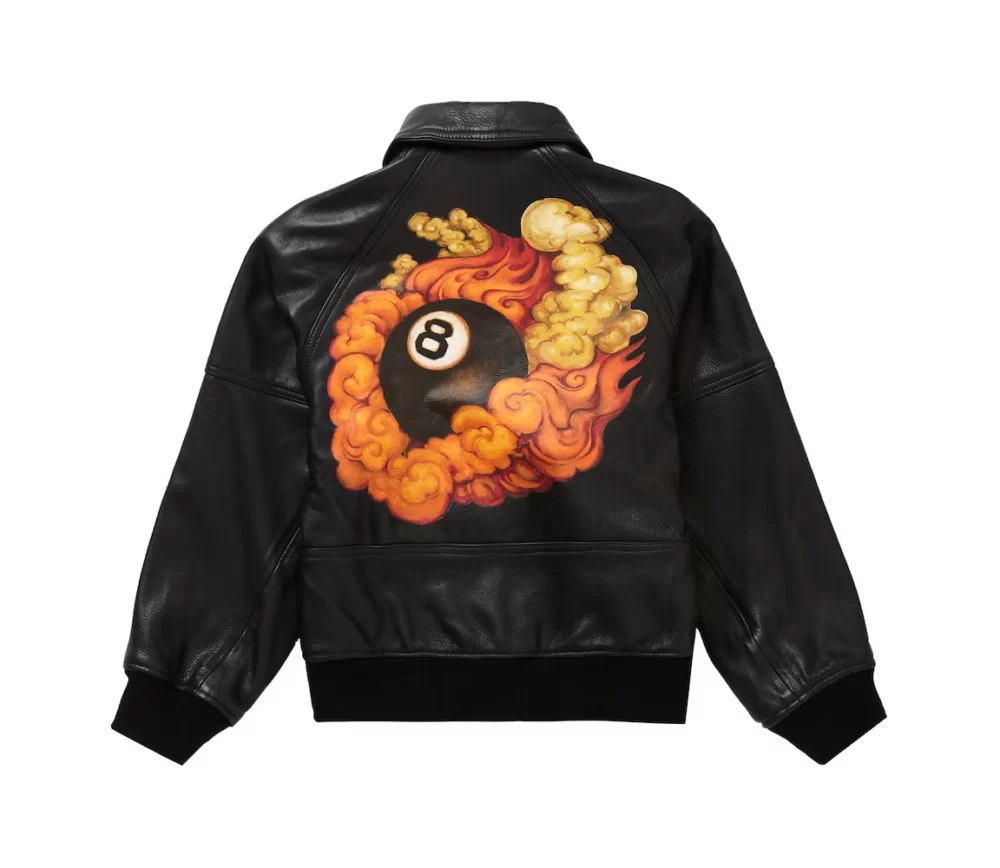 Supreme AW19 Martin Wong Black 8 Ball Leather Jacket