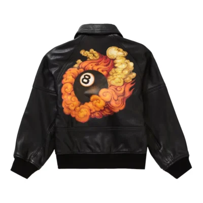 Supreme AW19 Martin Wong Black 8 Ball Leather Jacket