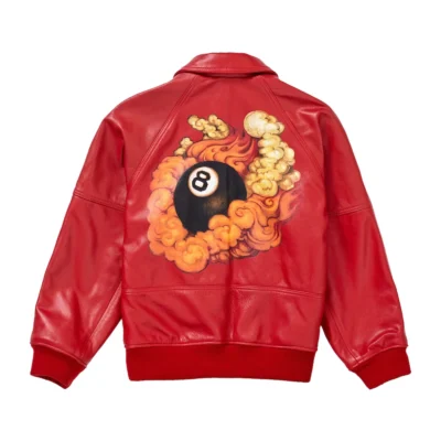 Supreme AW19 Martin Wong Red 8 Ball Leather Jacket