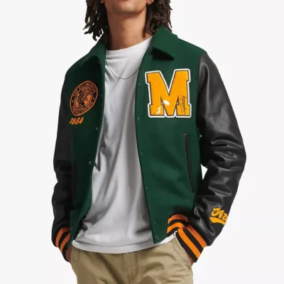 The National 1984 Champions of America Green & Black Wool & Leather Varsity Jacket