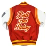 Tuskegee University Motto 2.0 Red & White Wool & Leather Varsity Jacket