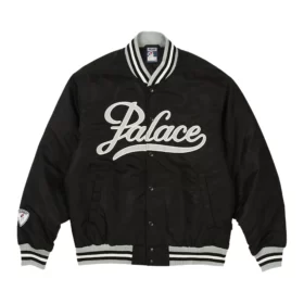 Palace The Arena Satin Black Varsity Jacket