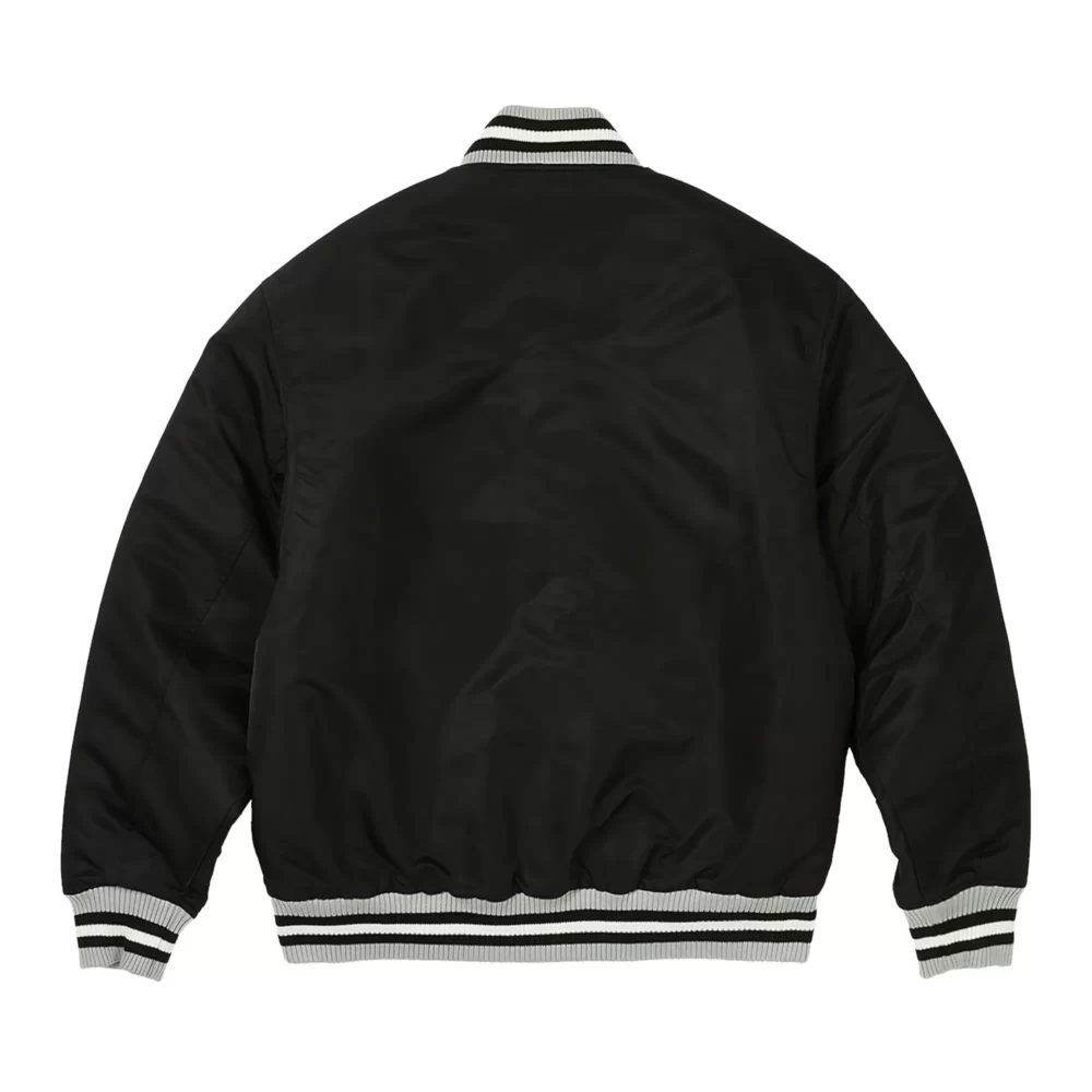 Palace The Arena Satin Black Varsity Jacket