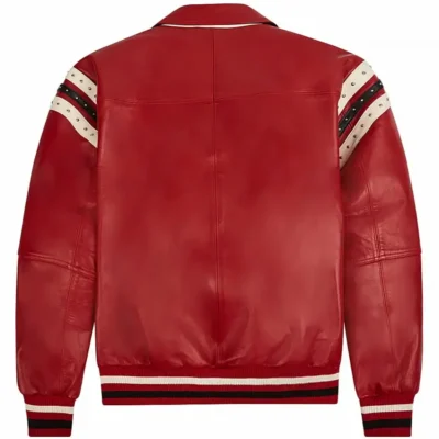 Pelle Pelle Encrusted Red Varsity Jacket