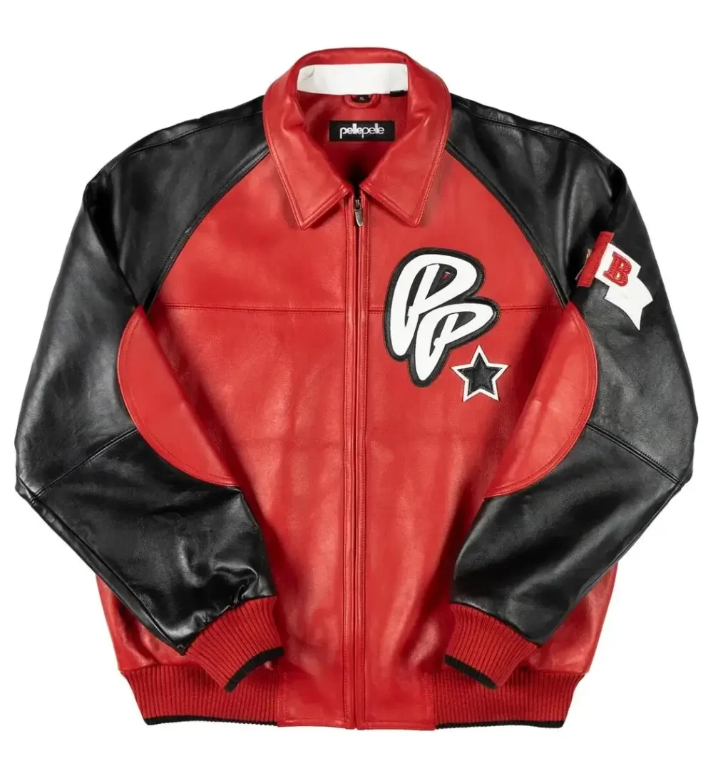 Pelle Pelle Classic Soda Club Plush Red & Black Leather Jacket