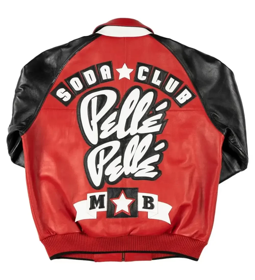 Pelle Pelle Classic Soda Club Plush Red & Black Leather Jacket