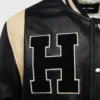 Bel-Air Homme Femme Leather Black Varsity Jacket