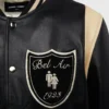 Bel-Air Homme Femme Leather Black Varsity Jacket