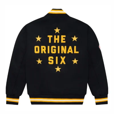 Boston Bruins OVO x NHL Black Full-Snap Varsity Jacket