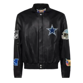 Jeff Hamilton Dallas Cowboys Full Black Leather Jacket