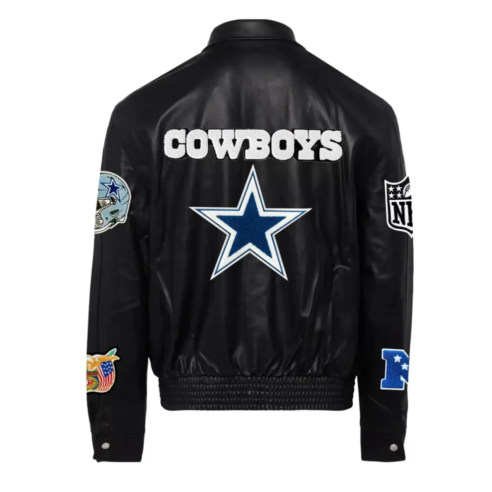 Jeff Hamilton Dallas Cowboys Full Black Leather Jacket