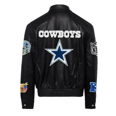 Jeff Hamilton Dallas Cowboys Full Black Leather Jacket