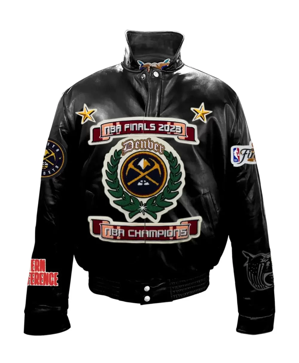 Jeff Hamilton Denver Nuggets Nba Championship Black Leather Jacket