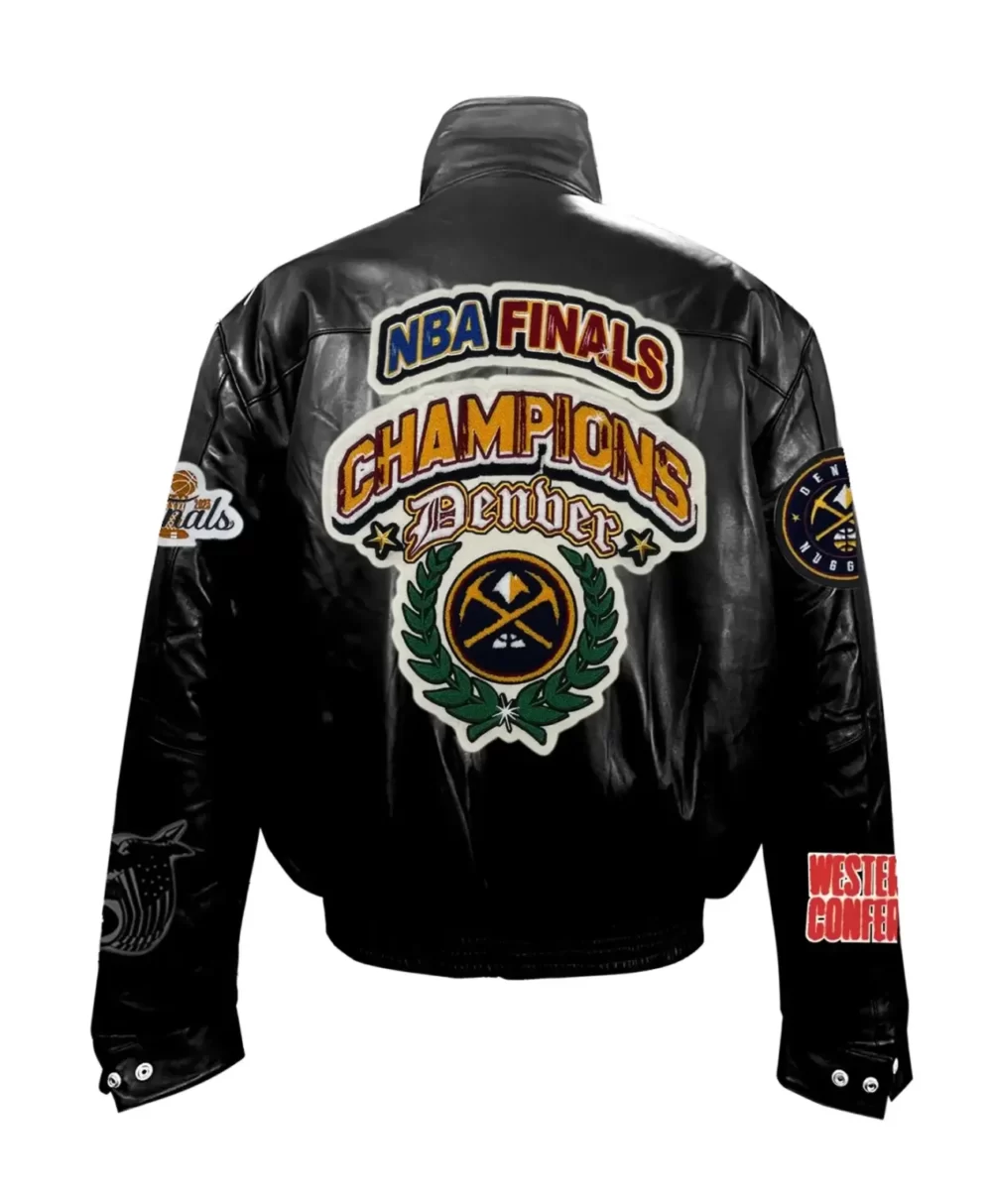 Jeff Hamilton Denver Nuggets Nba Championship Black Leather Jacket