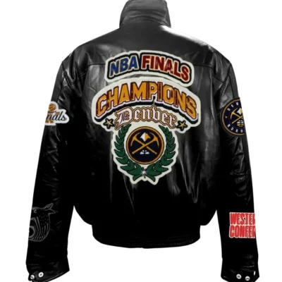 Jeff Hamilton Denver Nuggets Nba Championship Black Leather Jacket