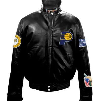 Jeff Hamilton Indiana Pacers Full Black Leather Jacket