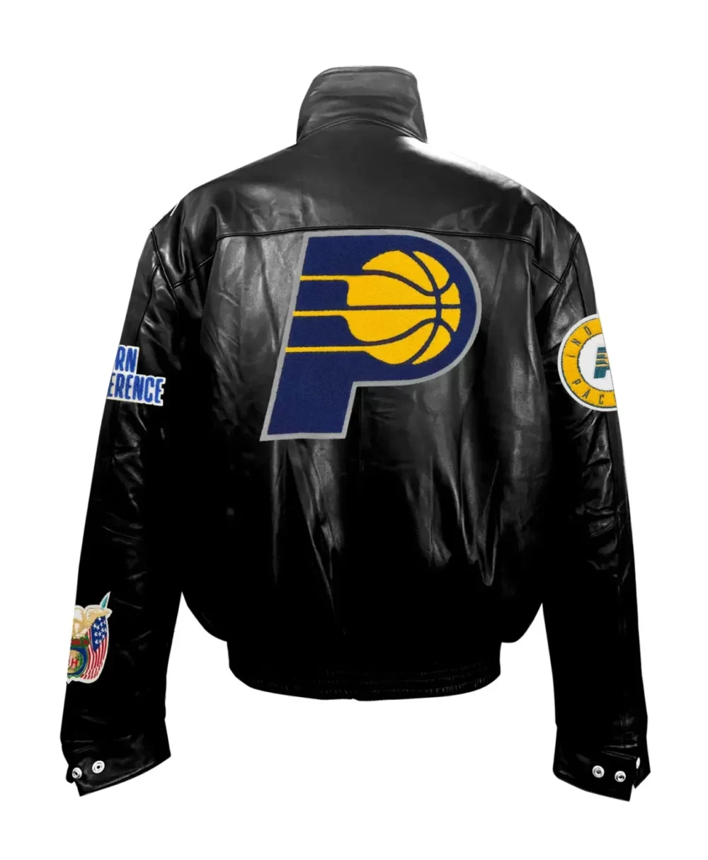 Jeff Hamilton Indiana Pacers Full Black Leather Jacket