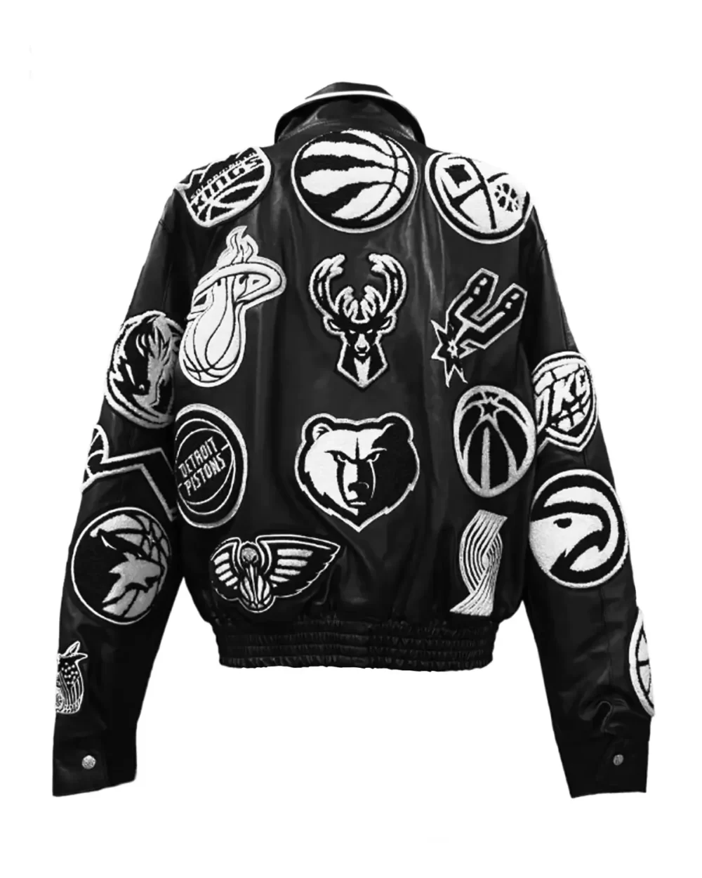 Jeff Hamilton Limited Edition 50th Anniversary Of Hip-hop NBA Collage Black & White Leather Jacket