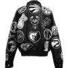 Jeff Hamilton Limited Edition 50th Anniversary Of Hip-hop NBA Collage Black & White Leather Jacket